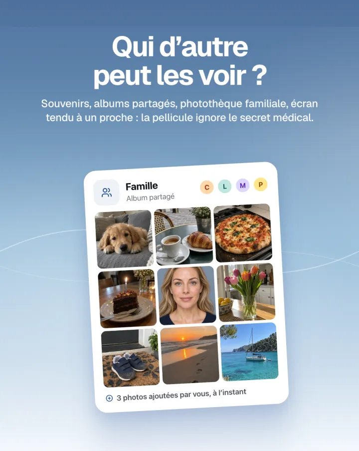 Un album partagé « Famille » qui reçoit aussi les photos de la pellicule.