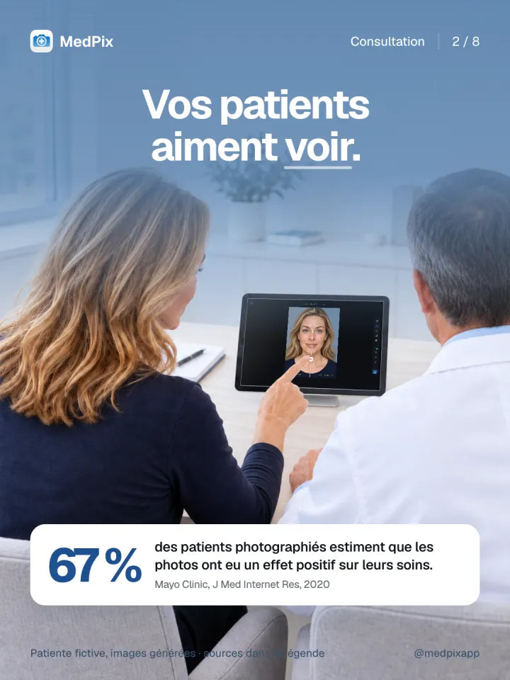 67 % des patients photographiés estiment que les photos ont eu un effet positif sur leurs soins.