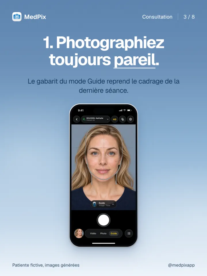 Le mode Guide sur iPhone reprend le cadrage de la dernière séance.