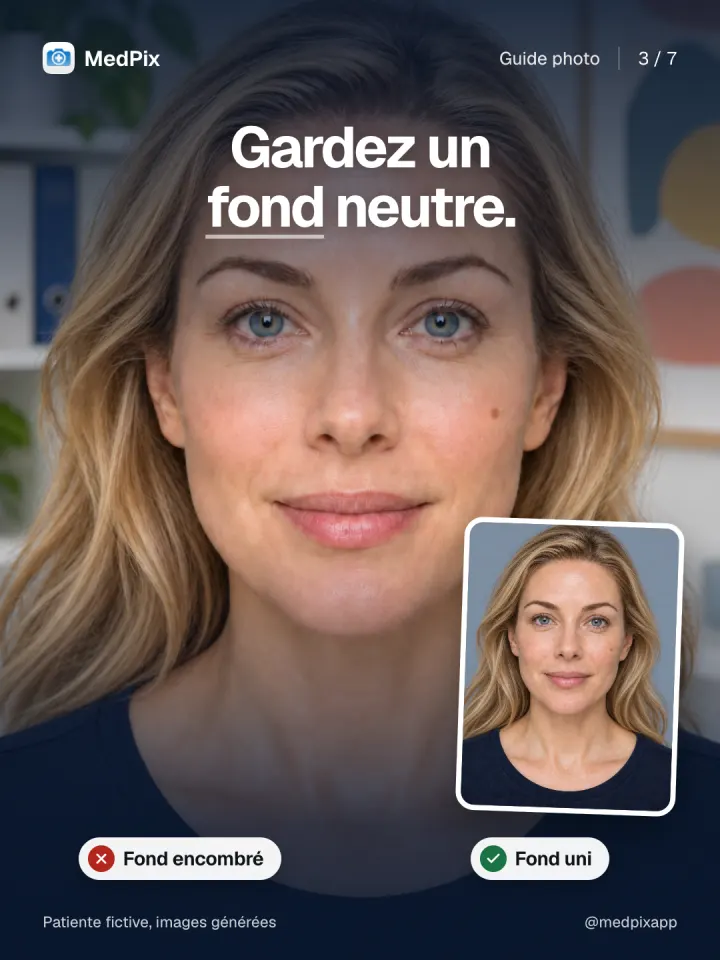 À gauche un fond de bureau encombré, à droite un fond uni.
